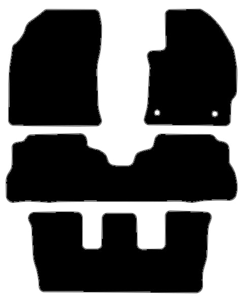 Toyota Prius Plus 2012-2017 Black Tailored Carpet Car Mats NV HITECH