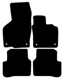 VW Passat (Round Stud Fixings) 2007-2015 Black Tailored Carpet Car Mats NV HITECH