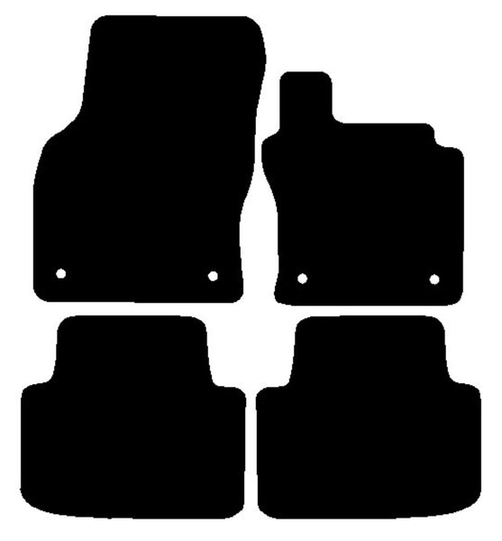 VW Passat 2015 onwards Black Tailored Carpet Car Mats NV HITECH